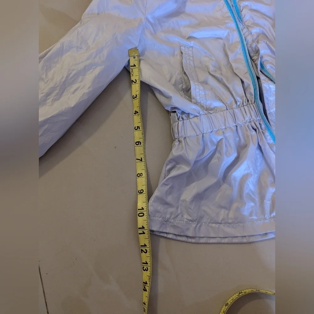 Michael Kors Silky Light Weight Wind Breaker Silver Jacket Teen  Size 14